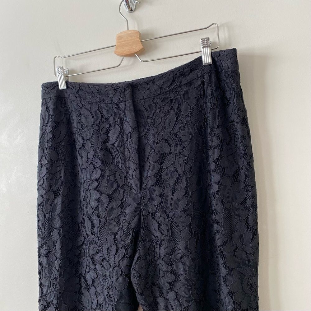 WAYF-BLACK Rennes Lace High Rise Cropped Pants (Size:XL) - Picture 6 of 13
